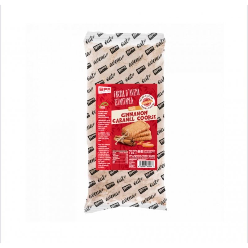 Vendita online INTEGRATORE ALIMENTARE FARINA D'AVENA ISTANTANEA 1KG CINNAMON CARAMEL COOKIE costo  13,00 €  spedizione in 24h