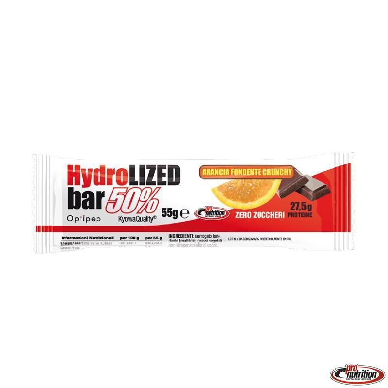 Vendita online INTEGRATORE ALIMENTARE HYDROLYZED BAR 55% 55G ARANCIA FONDENTE CRUNCHY costo  2,50 €  spedizione in 24h