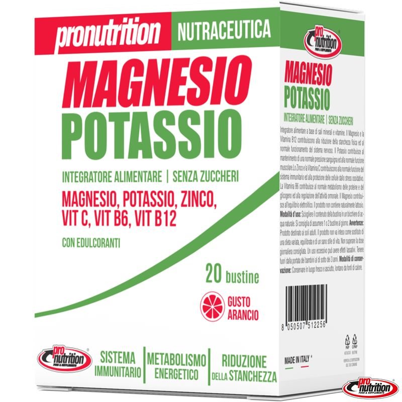 Vendita online INTEGRATORE ALIMENTARE MAGNESIO E POTASSIO 20 BUSTINE costo  13,00 €  spedizione in 24h