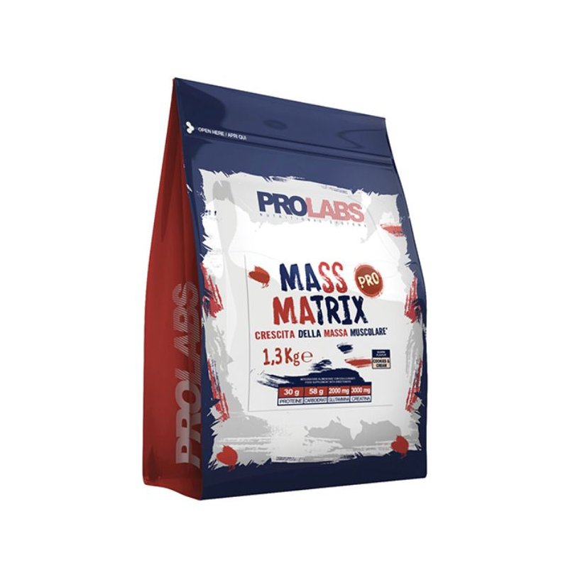 Vendita online INTEGRATORE ALIMENTARE MASS MATRIX PRO 1,3KG COOKIES & CREAM costo  30,00 €  spedizione in 24h