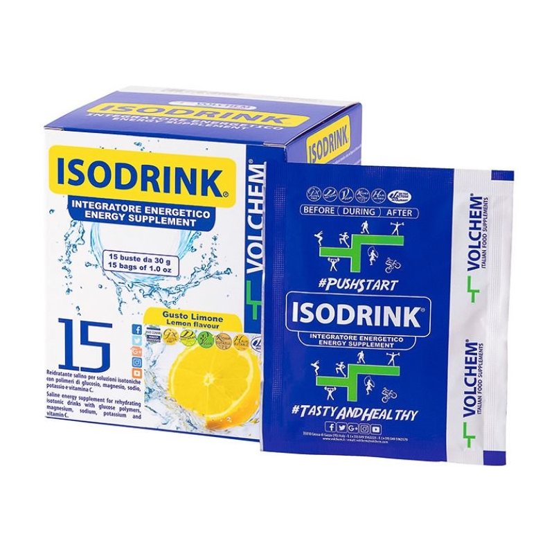 Vendita online INTEGRATORE ALIMENTARE ISO DRINK 15 BUSTINE DA 30G LIMONE costo  13,00 €  spedizione in 24h