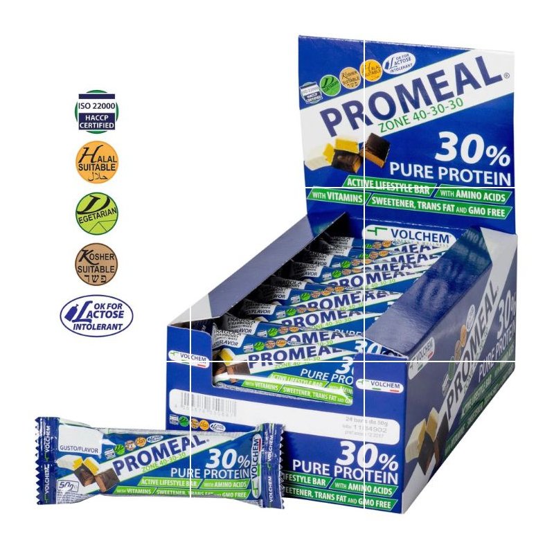 Vendita online INTEGRATORE ALIMENTARE PROMEAL ZONE 40-30-30 50G CEREALI C.FONDENTE costo  2,50 €  spedizione in 24h