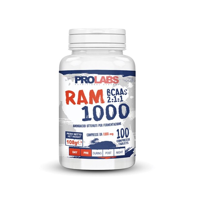 Vendita online INTEGRATORE PER LO SPORT RAM 1000 100 COMPRESSE costo  15,00 €  spedizione in 24h