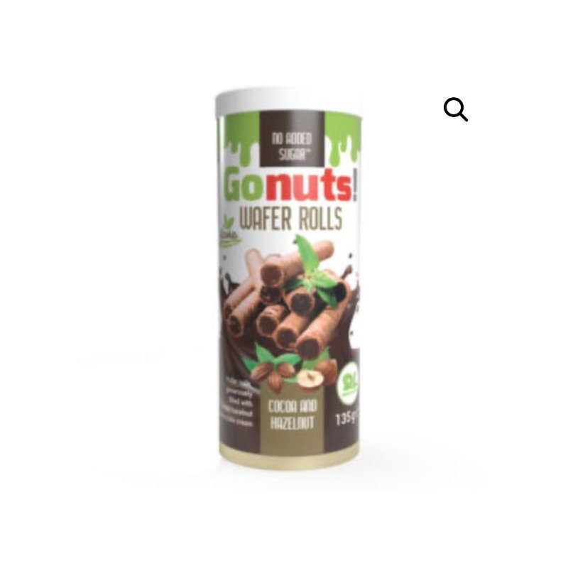 Vendita online INTEGRATORE ALIMENTARE GONUTS! WAFER ROLLS 135G CACOA AND HAZELNUT costo  3,00 €  spedizione in 24h