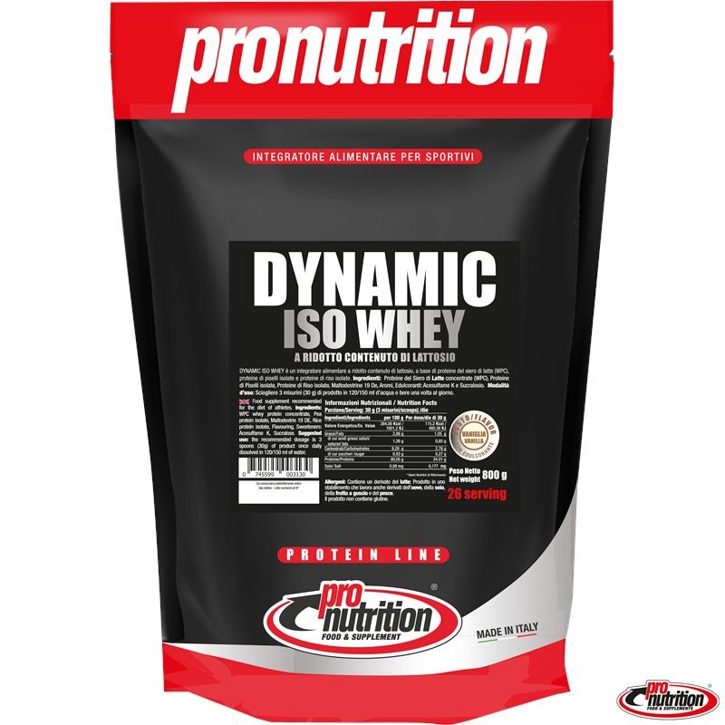 Vendita online INTEGRATORE ALIMENTARE DYNAMIC ISO WHEY 800G VANIGLIA costo  30,00 €  spedizione in 24h