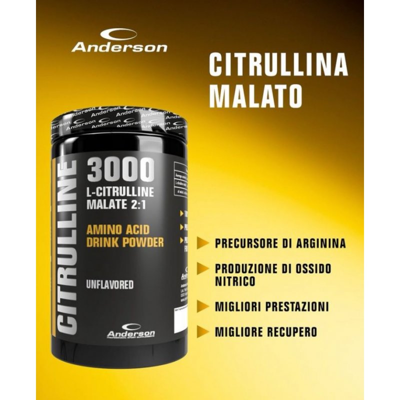 Vendita online INTEGRATORE PER LO SPORT L-CITRULLINE MALATE 500G NEUTRO costo  35,00 €  spedizione in 24h