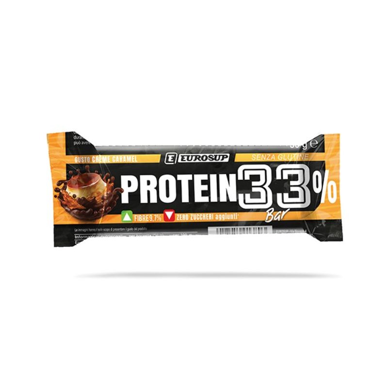 Vendita online INTEGRATORE ALIMENTARE PROTEIN BAR 33% 50G CREME CARAMEL 50G costo  2,50 €  spedizione in 24h