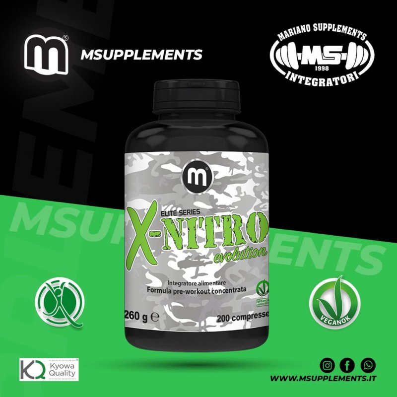 Vendita online INTEGRATORE PER LO SPORT X-NITRO 200 COMPRESSE costo  30,00 €  spedizione in 24h