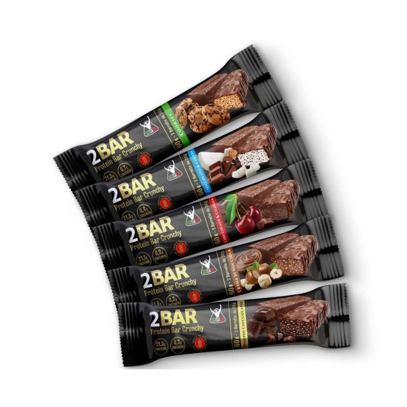Vendita online INTEGRATORE ALIMENTARE 2 BAR PROTEIN BAR CRUNCHY 30G COOKIES costo  2,50 €  spedizione in 24h